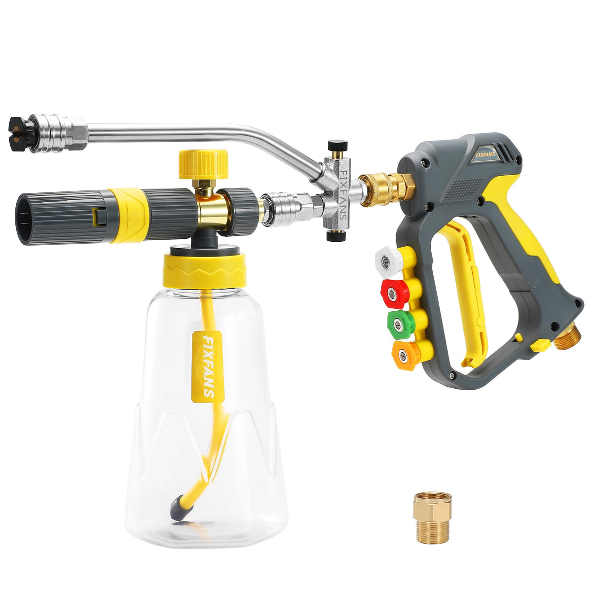 FIXFANS dual-connector foam cannon for seamless foam and water switching