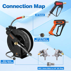 Adjustable guide arm supports stable wall or ceiling mounting