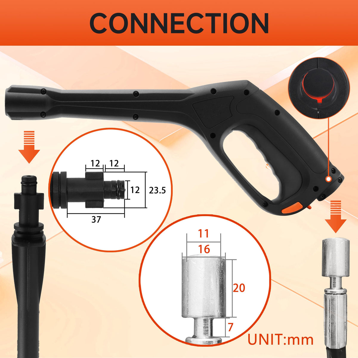 FixFANS gun and wand assembly designed for comfortable, precise spraying
