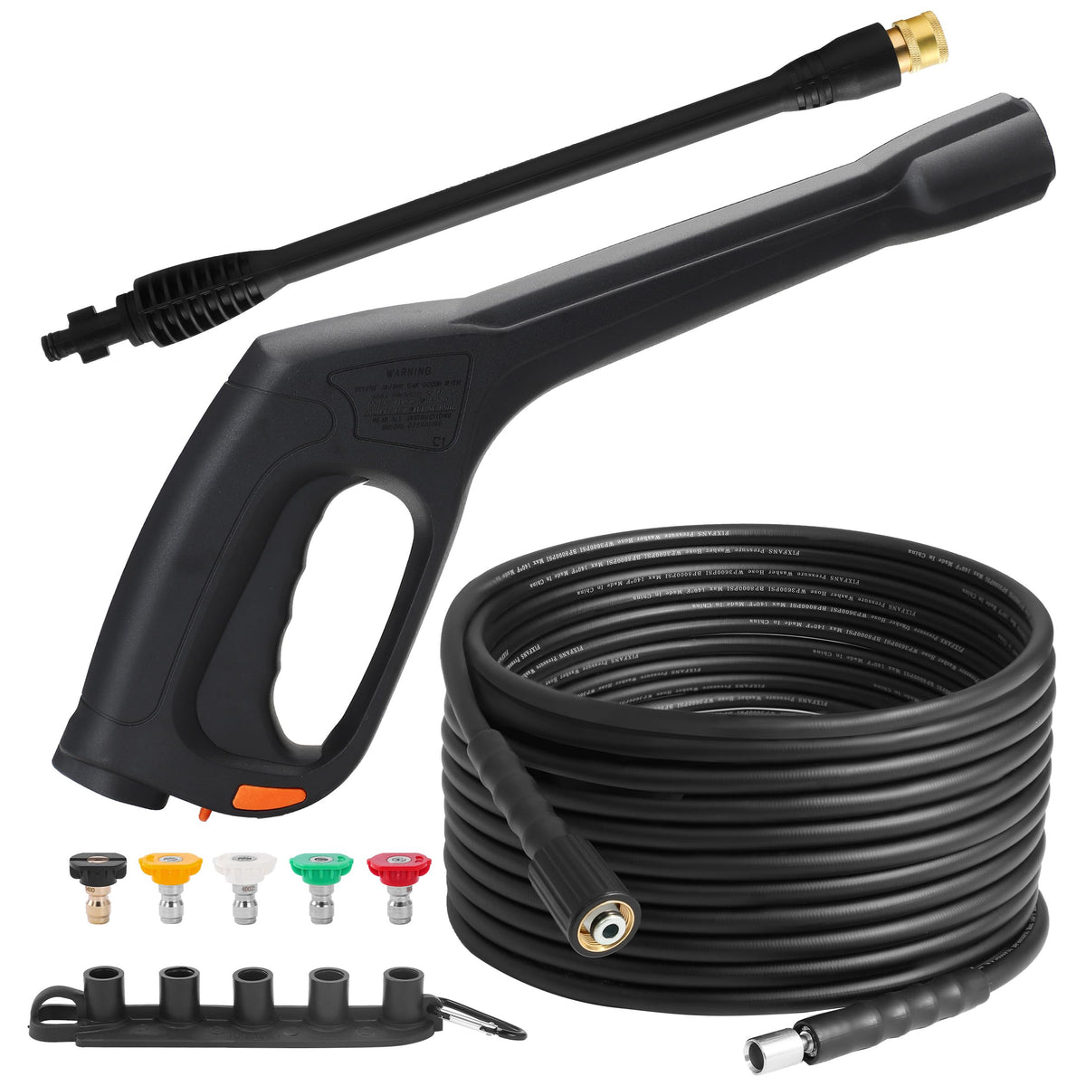 FixFANS pressure washer hose with zinc fittings for durable outdoor cleaning
