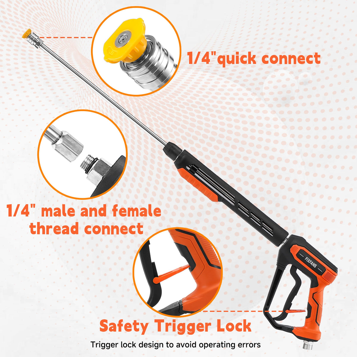 FIXFANS 1/4 inch quick connector compatible with many accessories.