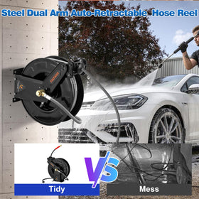 Steel housing and base shown for secure mounting in workshops or garages
