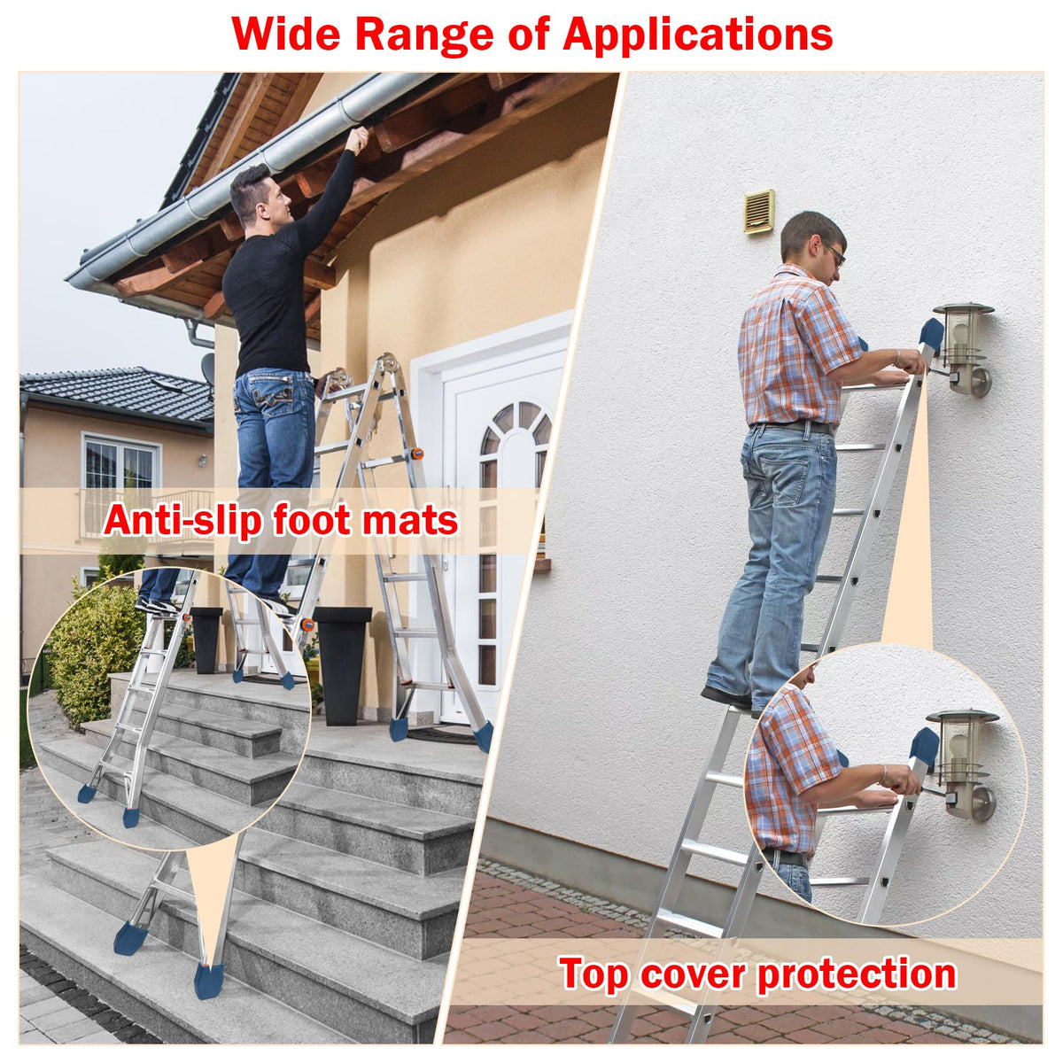 FixIdea ladder protection cushions guard floors and walls during use.