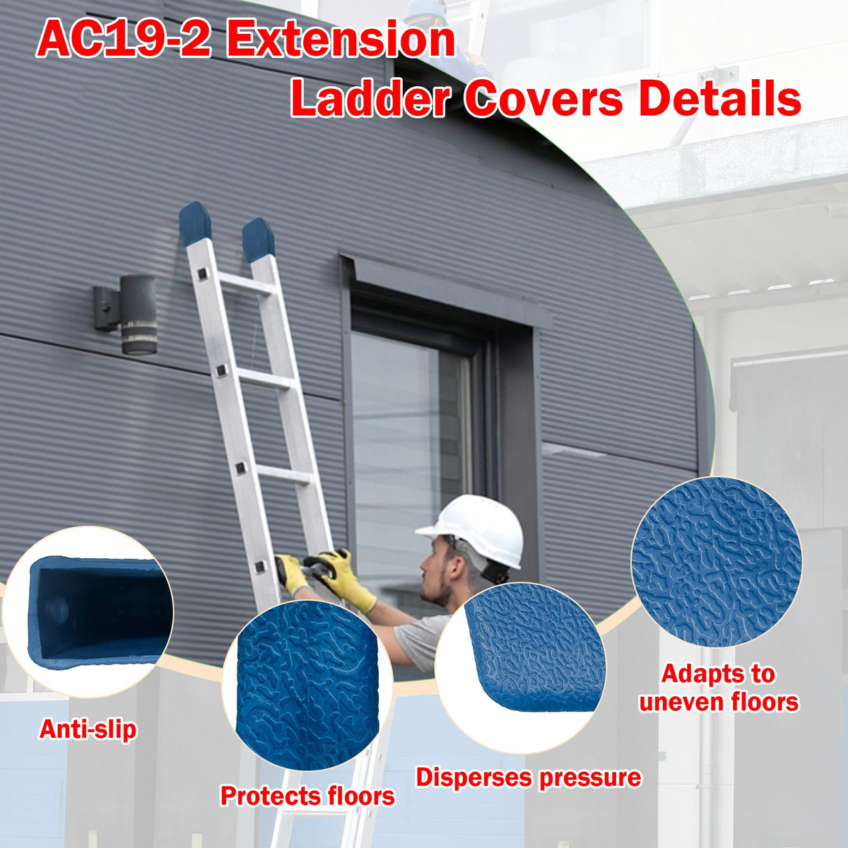 FixIdea ladder stabilizer cushions closeup highlight floor protection.