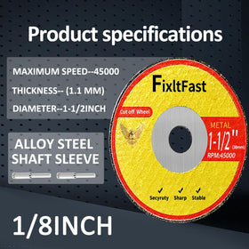 Center iron ring design on wheel for improved stability during cuts.