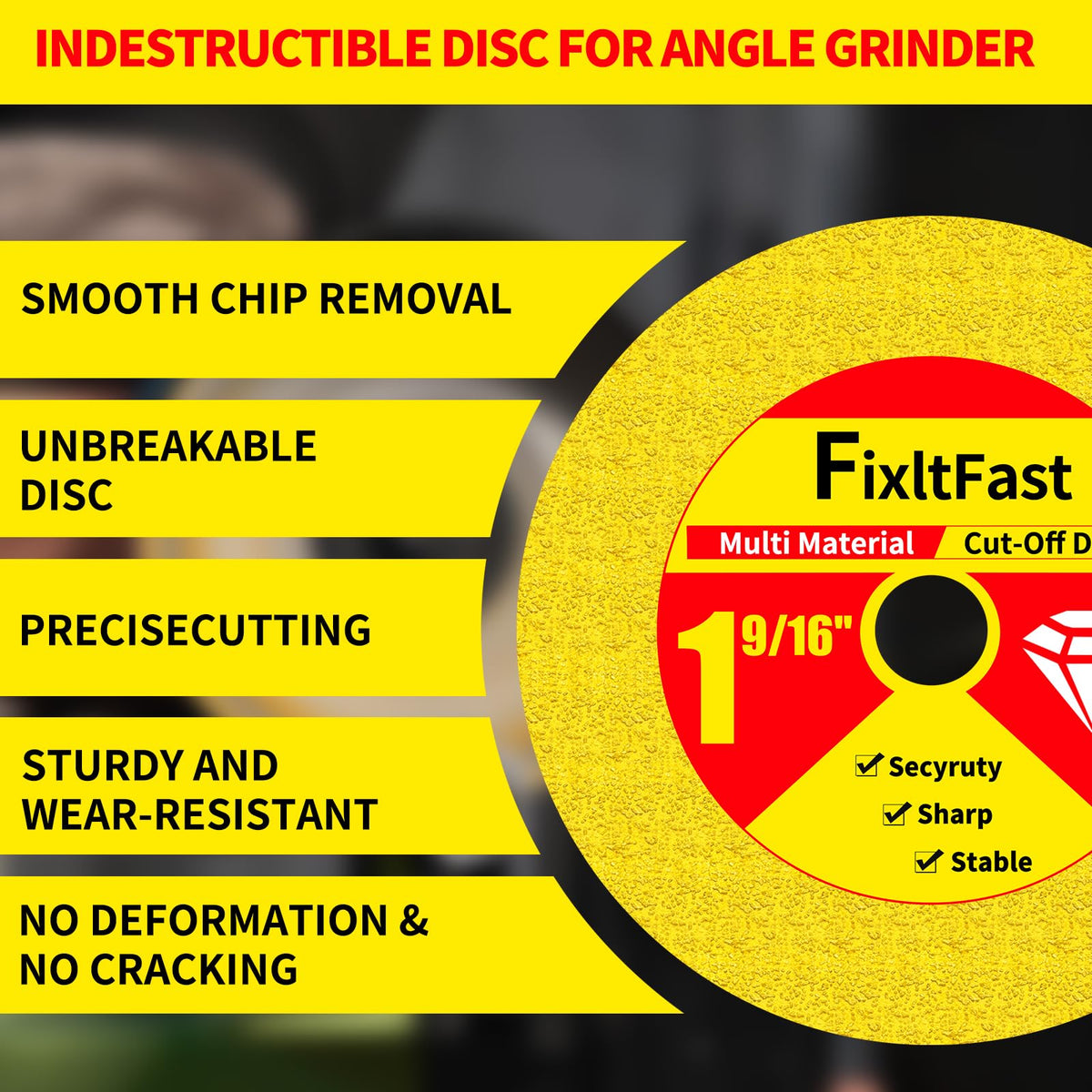 FixltFast 40 mm diamond cut-off wheel delivers fast, clean cuts on stone and ceramic