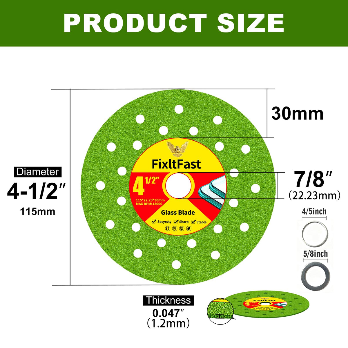 FixltFast diamond grinding edge tile blade for smooth, precise cuts.