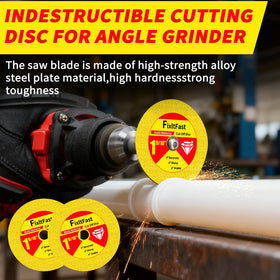 FixltFast rotary tool blade in use for precise metal and glass cutting
