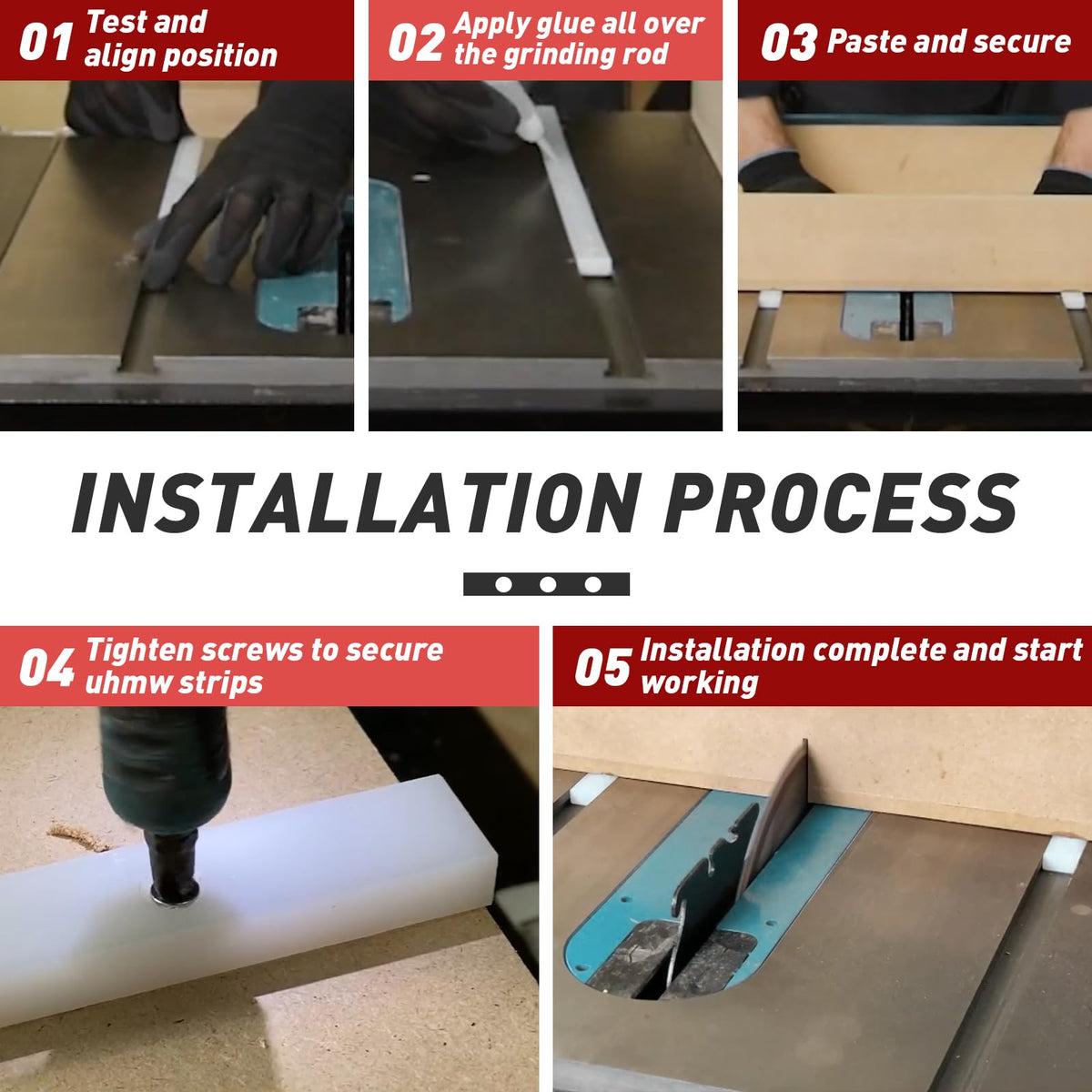 Four bars included with the FixlyFido Crosscut Sled add stability during cuts.