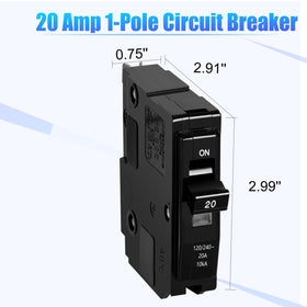 FixOasis 20A 1-pole breaker side view highlighting compact form factor.