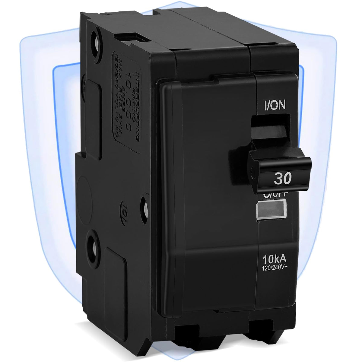 FixOasis 30A 2-pole breaker front view with plug-in design for quick installation