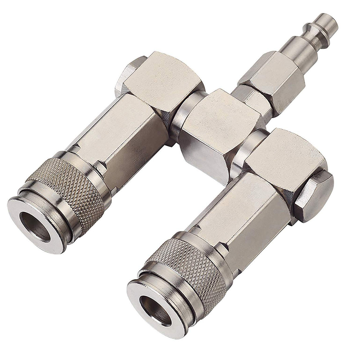 FIXSMITH air hose connector 2way swivel for dual-tool setup.