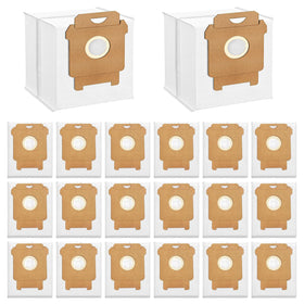FKDJNIC 20-pack dust bags overview showing Roomba compatibility and value