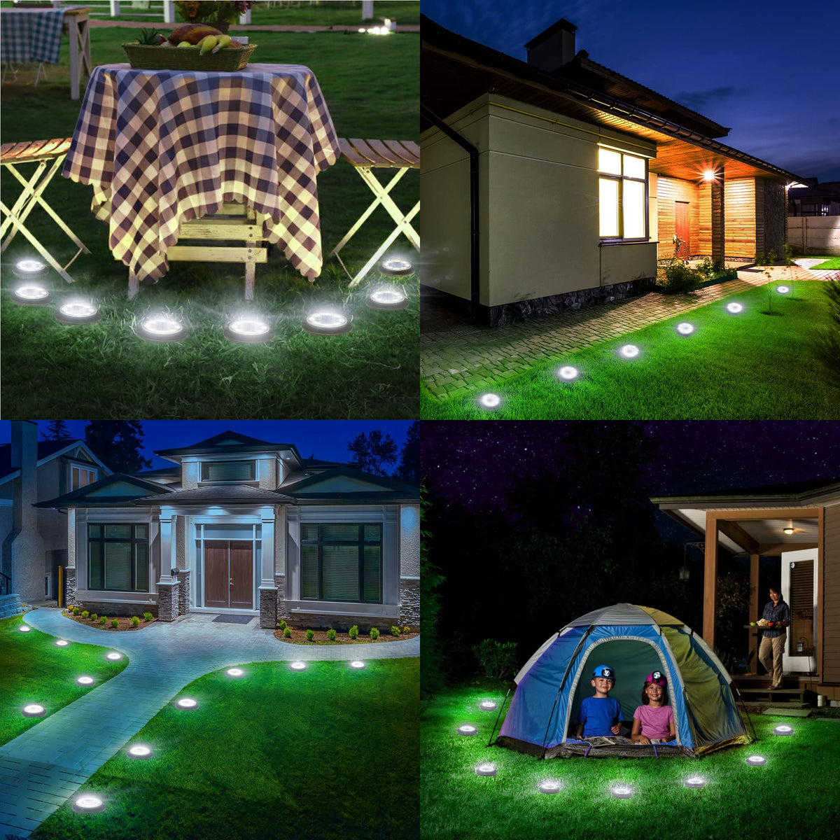Flacchi disk light along pathway guiding pedestrians with glow
