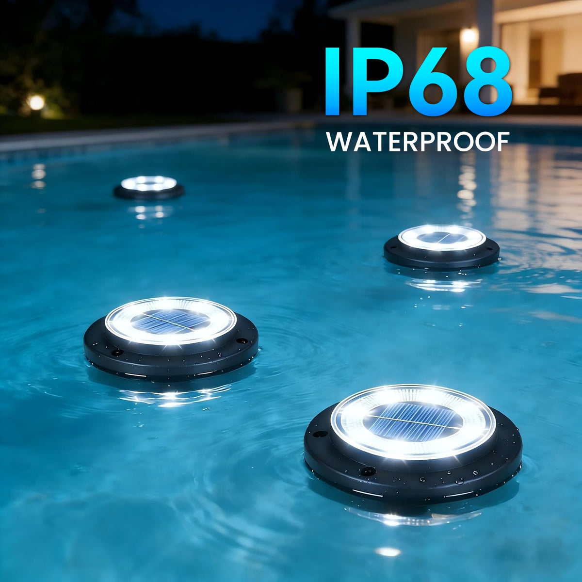 Flacchi solar ground light on deck steps providing reliable illumination