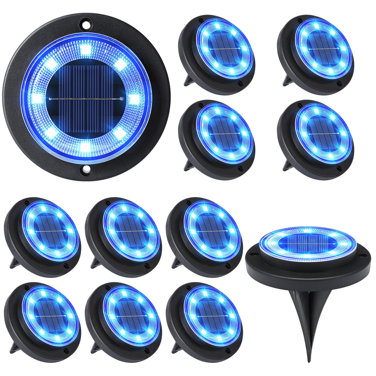 Flacchi solar ground light for deck edge with weatherproof design.