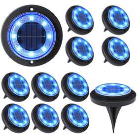 Flacchi solar ground light for deck edge with weatherproof design.