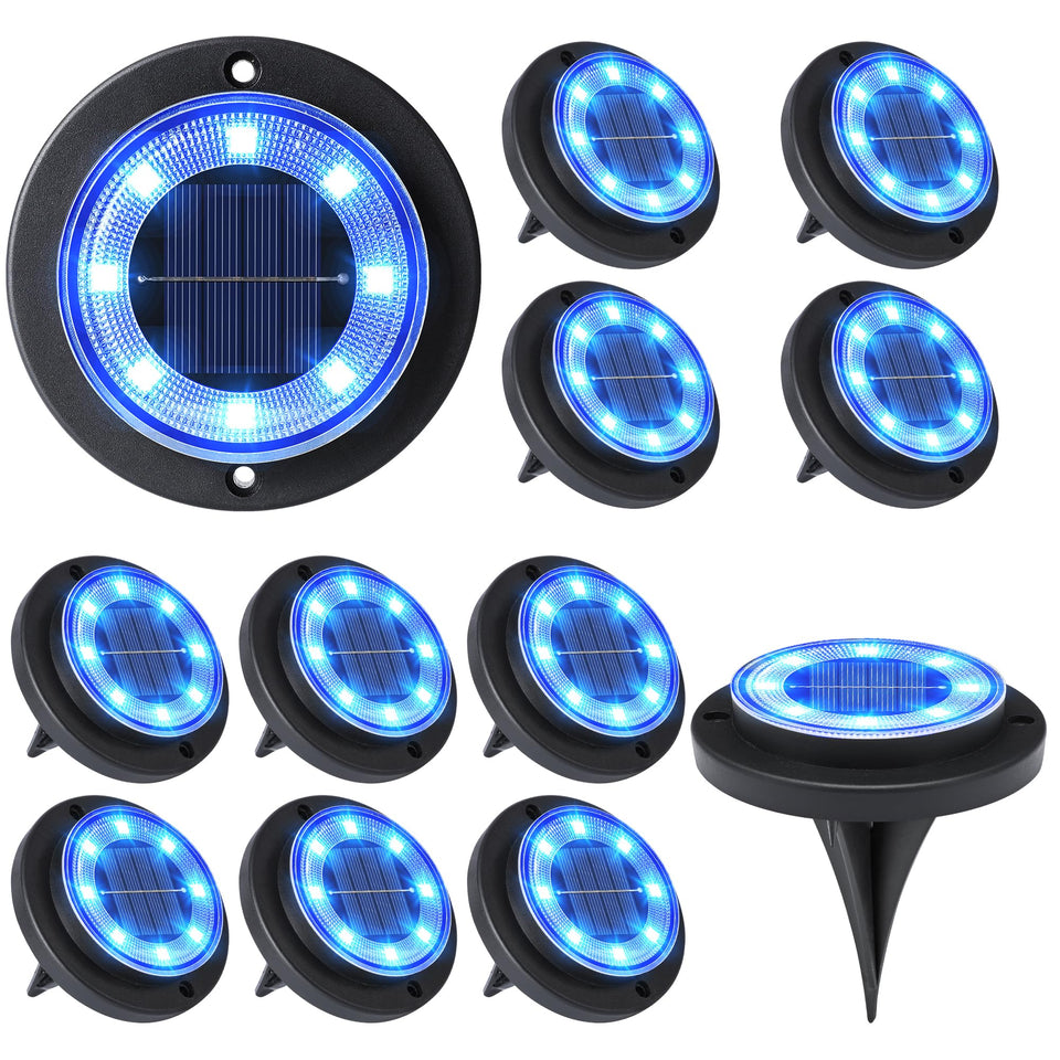 Flacchi solar ground light for deck edge with weatherproof design.