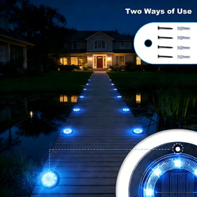 Flacchi solar ground light guides pathways with long lasting illumination.