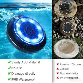 Flacchi solar ground light enhances patio lighting with easy installation.
