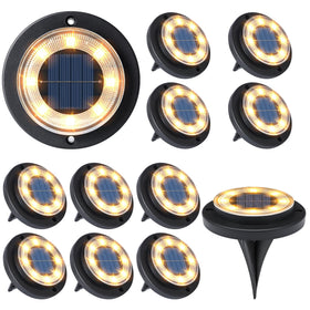 Flacchi Solar Lights ground disk deck-steps illuminate stairs for safe nighttime use.