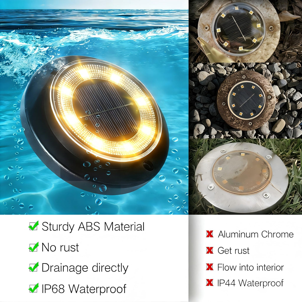 Flacchi 8 LEDs provide bright, long-lasting outdoor illumination