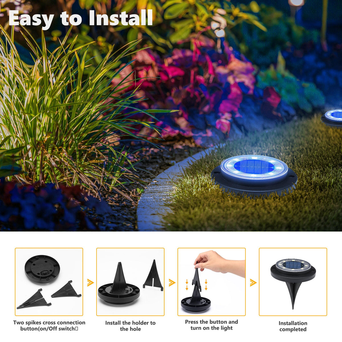 Flacchi two-in-one solar ground light design powers by day and glows at night.