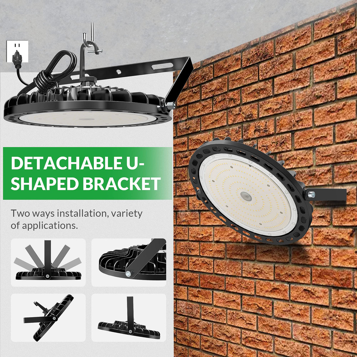Flakeeper LED high bay 150W 120-degree beam covers large areas.
