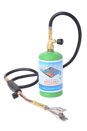 Flame King three-quarter-inch torch nozzle ready for targeted heating
