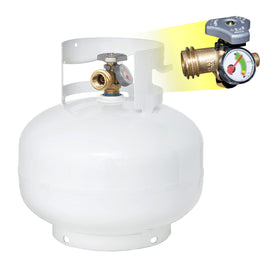 Flame King YSN11SQT squatty propane tank front view highlighting space-saving design