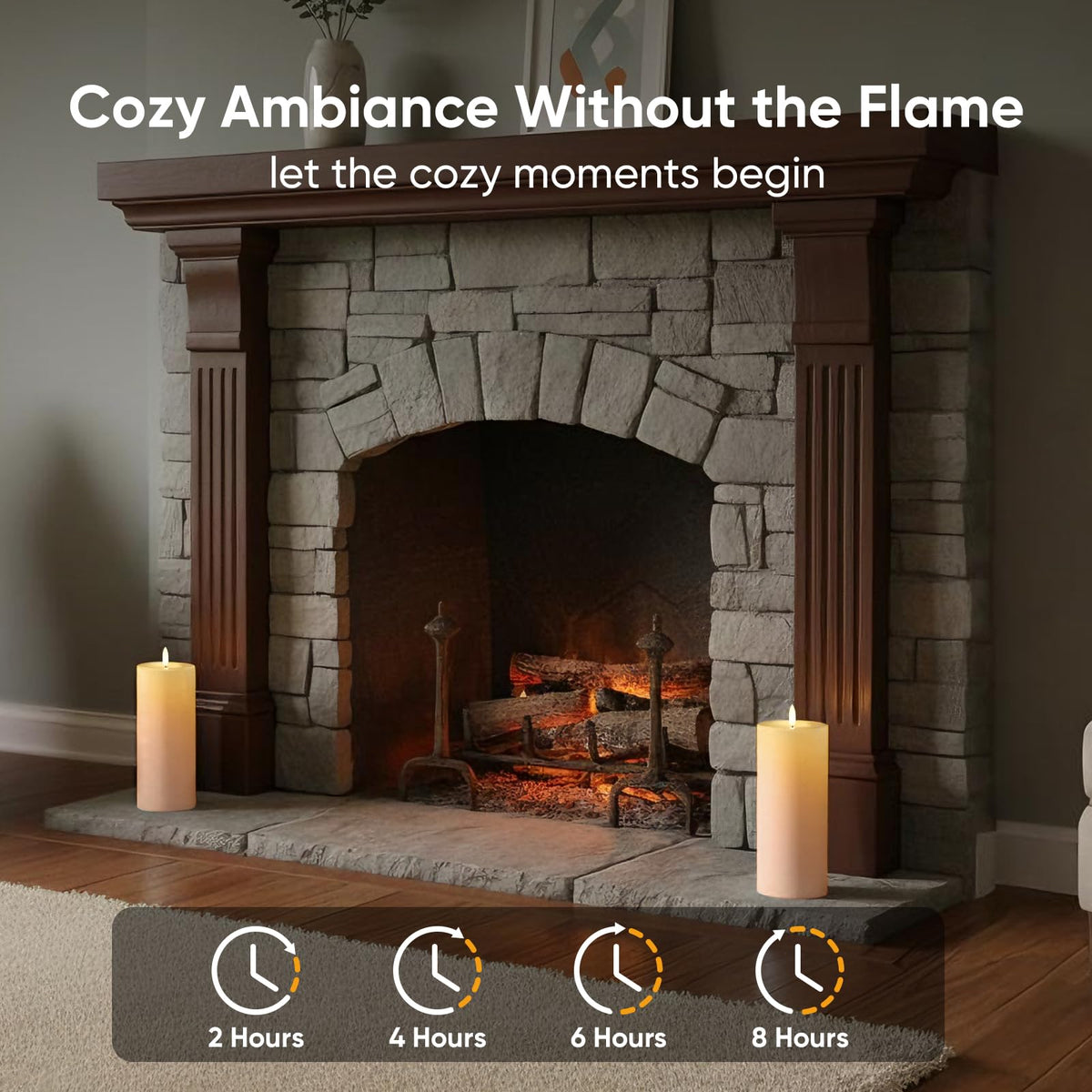 Flamelessman 4x10 3D wick flicker mimics real candlelight outdoors.