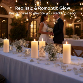 Flamelessman 4x10 warm yellow flame creates cozy outdoor ambiance.