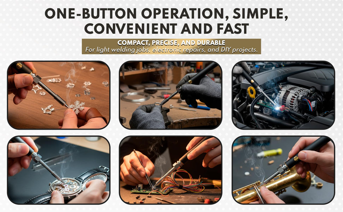 Compact, pocket-ready FlamePen suits bench, field repairs, and DIY projects.