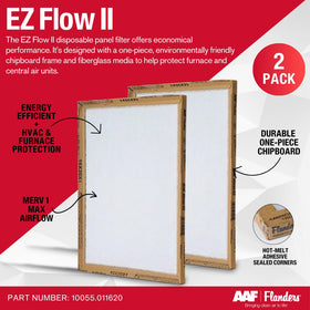 Flanders EZ-Flow II 16x20x1 filter installed for quick HVAC maintenance.