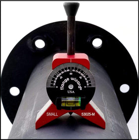 Flange Wizard magnetic centering head for medium pipes with precise center-line guidance.