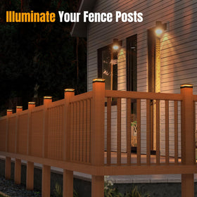 Flaow versatile post cap lights suitable for fences, decks, and mailboxes.