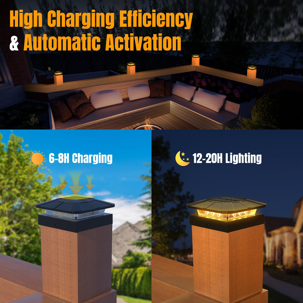 Flaow IP65 waterproof design withstands rain for reliable outdoor lighting.