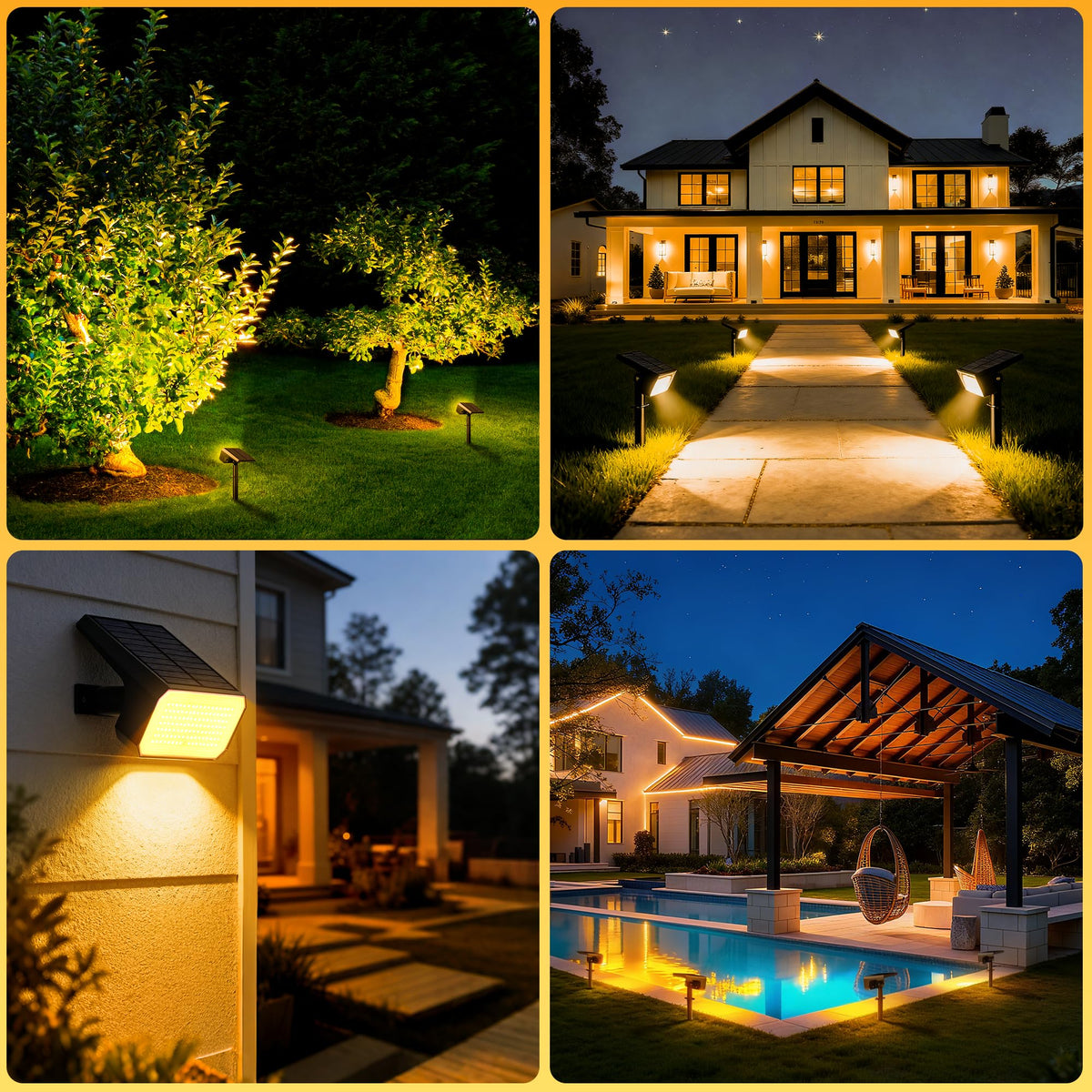 Flaow Solar Spot Light frost-proof-118-led stays bright in rain or snow.