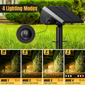 Flaow Solar Spot Light wall-mount-118-led provides flexible outdoor lighting placement.