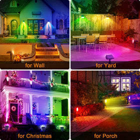 Flaow solar spot lights with 7 modes illuminate pathways after sunset