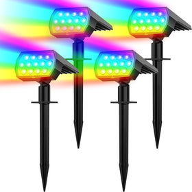 Flaow solar spot lights color-changing pack4 lighting vibrant garden hues