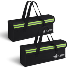 FLASLD 2-pack fireproof bag front view for safe LiPo storage and charging