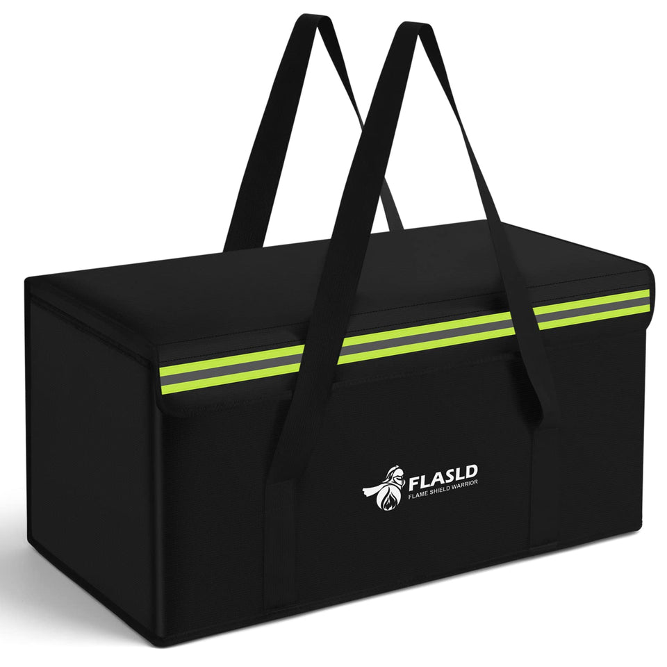 FLASLD LiPo bag opened, spacious battery storage for safe charging.