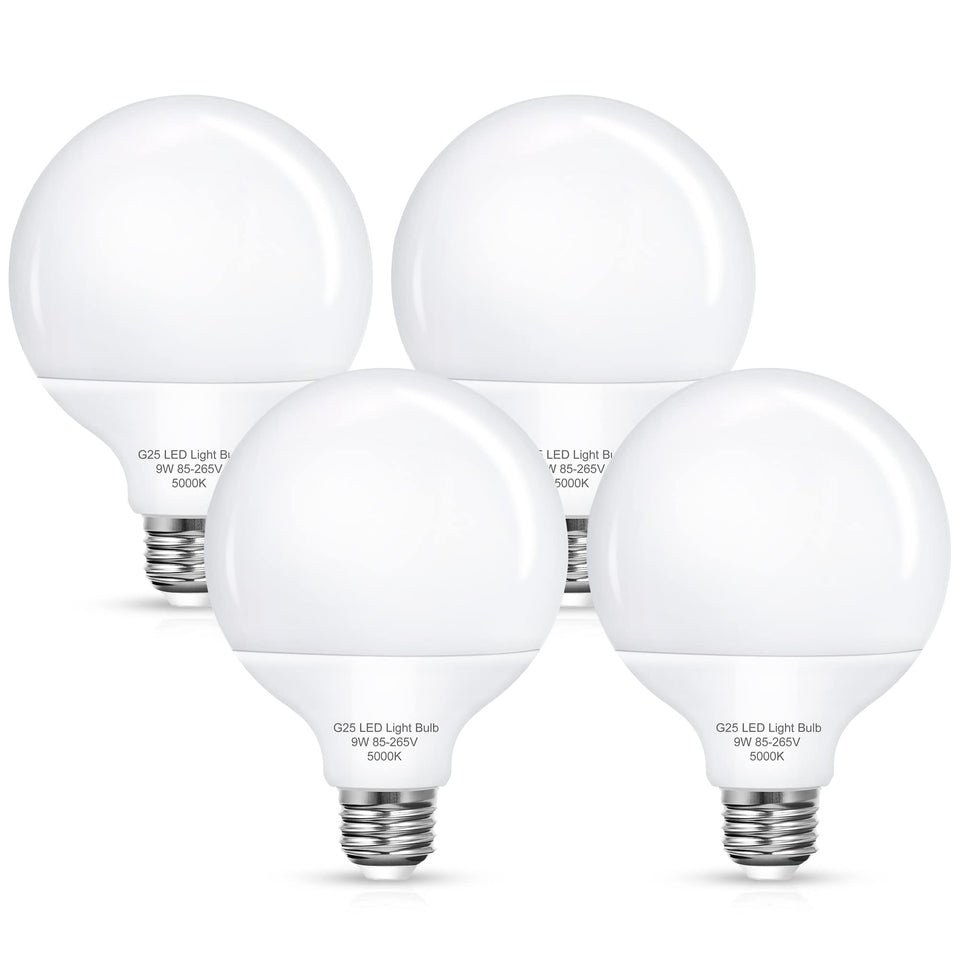 Flaspar G25 LED vanity bulbs illuminate a makeup mirror with 900 lumens for vibrant color.