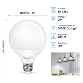 Flaspar G25 LED bulbs are easy to install and upgrade bathroom lighting.