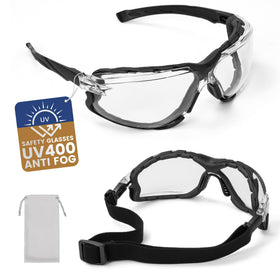 Flaya adjustable safety glasses with strap secure fit for outdoor work
