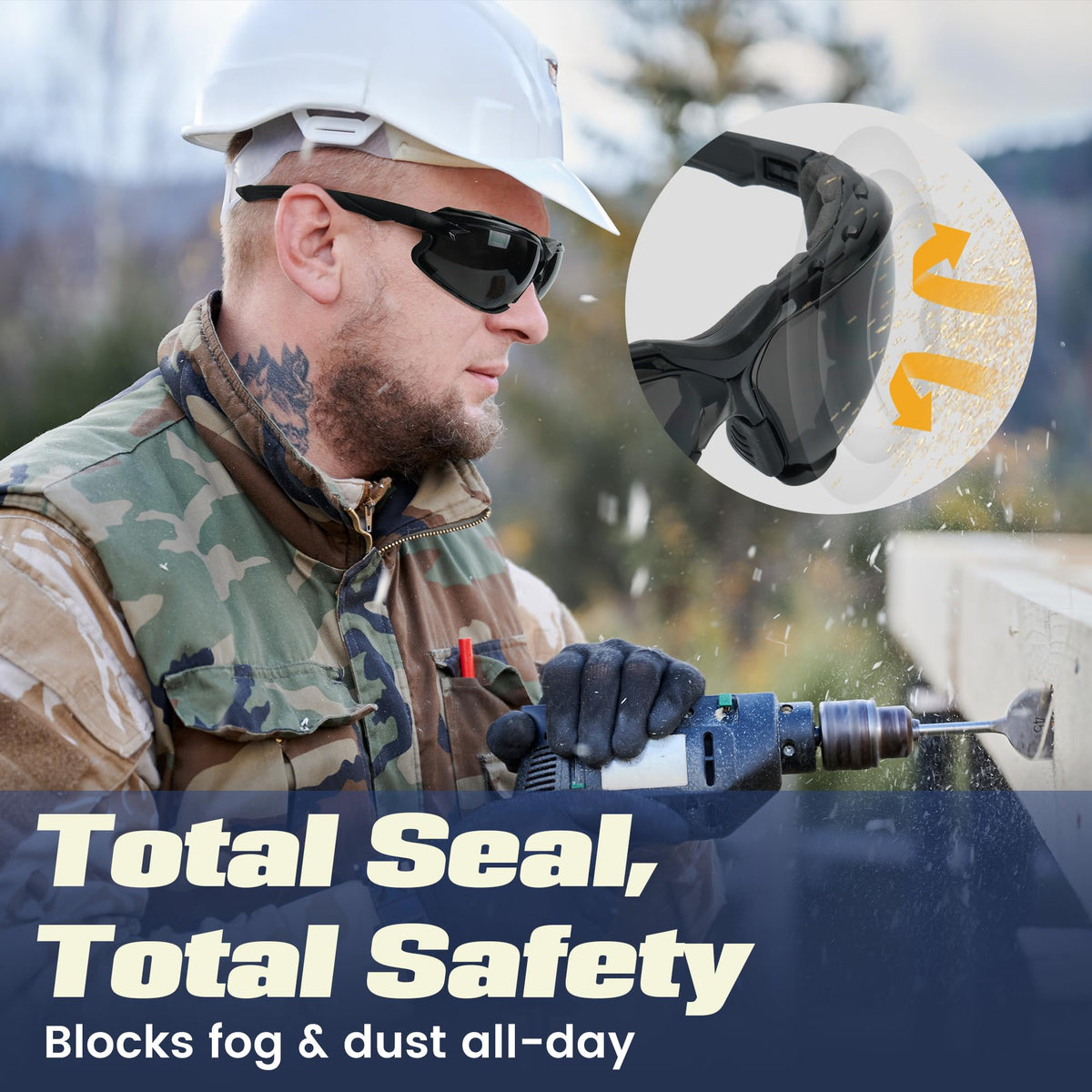 Flaya anti-fog UV400 lenses keep vision clear in hot, humid outdoor conditions.
