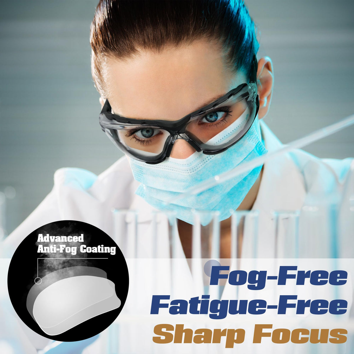 Flaya anti-fog safety glasses with UV protection for humid conditions