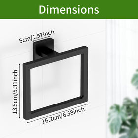Modern square towel ring suitable for kitchen and bath with minimalist style