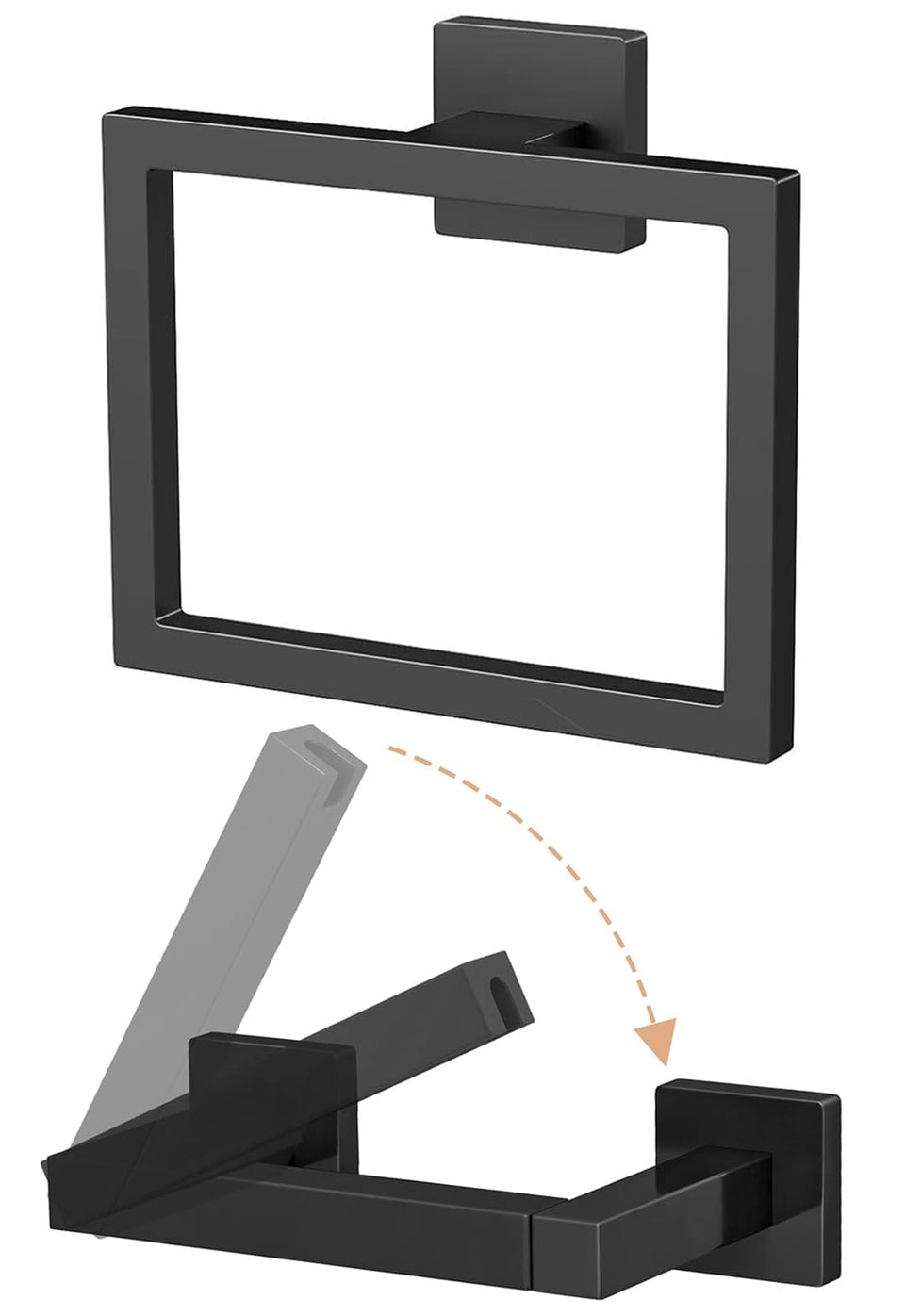 FLE toilet paper holder wall mount with pivoting post for easy roll changes